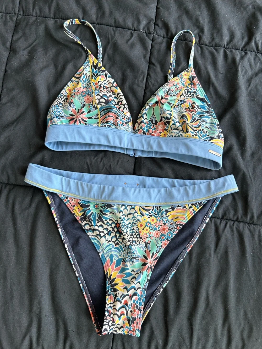 Roxy Blue Floral Bikini Top